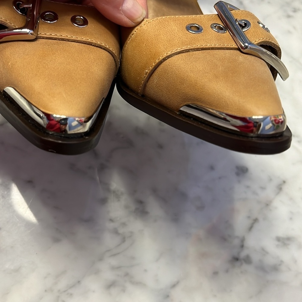 Free People x Jeffrey Campbell Hendrix Heels Tan Size 6 NWT - Picture 12 of 13